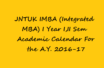 JNTUK IMBA (Integrated MBA) I Year