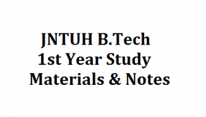 B.Tech 1st Year Study Materials and Lecturer Notes