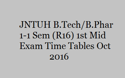 jntuh-b-tech-b-pharmacy-1-1-sem-r16-1st-mid-exam-time-tables-oct-2016 details