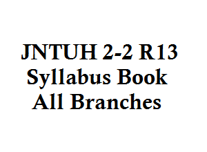 JNTUH 2-2 R13 Syllabus Book All Branches