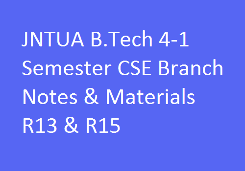 JNTUA B.Tech 2-1 Semester Civil Branch Notes & Materials R13 & R15