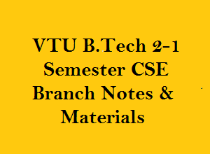 VTU B.Tech 3rd Sem CSE Branch Notes & Materials Free Notes Download 2024-SW