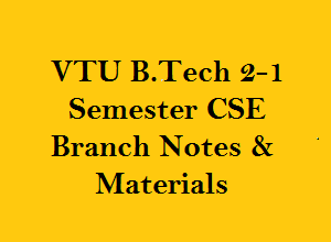 VTU B.Tech 3rd Sem CSE Branch Notes & Materials