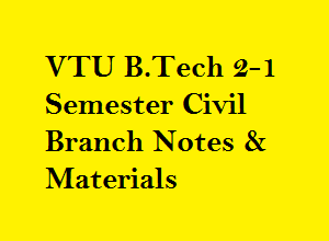 VTU B.Tech 3rd Sem Civil Branch Notes & Materials