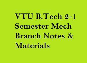 VTU B.Tech 3rd Sem Mech Branch Notes & Materials