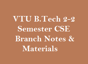 VTU B.Tech 4th Sem CSE Branch Notes & Materials