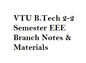 VTU B.Tech 4th Sem EEE Branch Notes & Materials