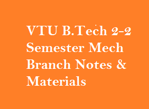 VTU B.Tech 4th Sem Mech Branch Notes & Materials