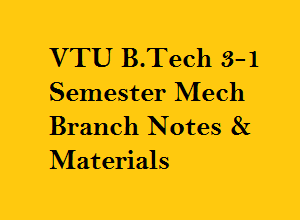 VTU B.Tech 5th Sem Mech Branch Notes & Materials