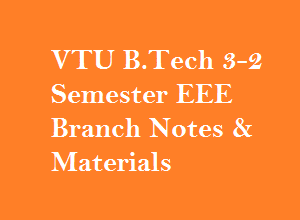 VTU B.Tech 6th Sem EEE Branch Notes & Materials