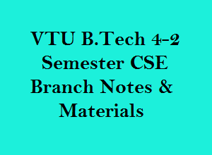 VTU B.Tech 8th Sem CSE Branch Notes & Materials