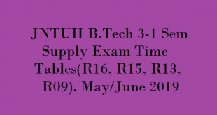 JNTUH B.Tech 3-1 Sem Exam Time Table May 2019 , JNTUH B.Tech 3-1 (R16) Exam Time Table May 2019 , JNTUH B.Tech 3-1 (R15) Supply Exam Time Table May 2019 , JNTUH B.Tech 3-1 (R13) Exam Time Table May 2019 , JNTUH B.Tech 3-1 (R09) Supply Exam Time Table May 2019, JNTUH B.Tech 3-1 Substitute Subject Exam Time Table
