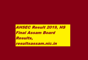Assam HS Results 2019 | Assam board class 12th results