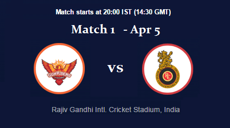 Match 1 - SRH vs RCB - IPL 2017 1